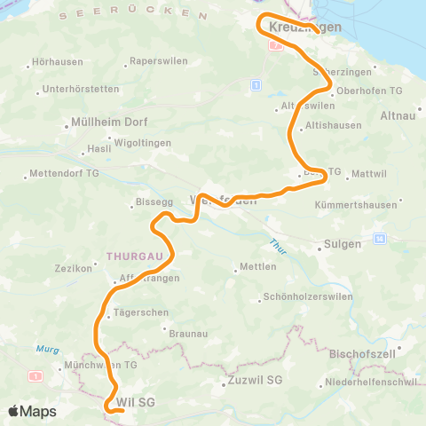 THURBO Weinfelden - Konstanz map