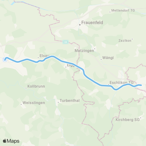 THURBO Winterthur - Wil SG map