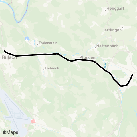 THURBO Winterthur - Bülach map