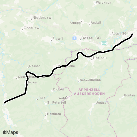 THURBO Romanshorn - Lichtensteig map