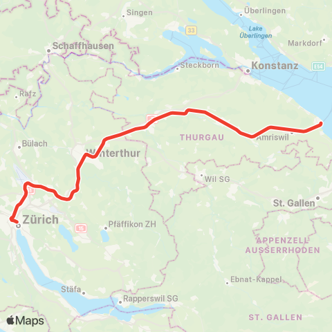 THURBO Weinfelden - Romanshorn map