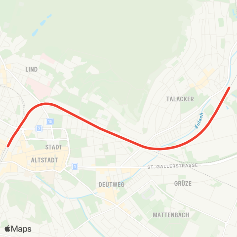 THURBO Oberwinterthur - Winterthur map