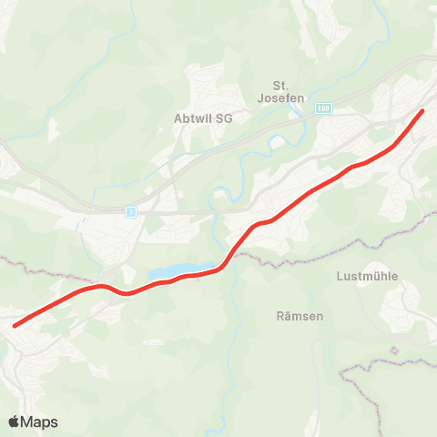 THURBO Herisau - St. Gallen map