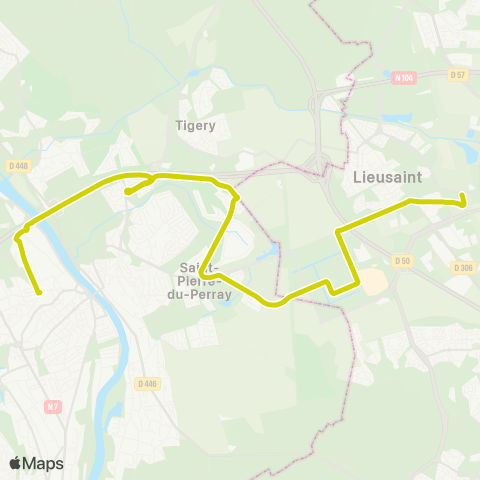 Île-de-France Mobilités Gare de Corbeil-Essonnes <> Gare de Lieusaint Moissy map