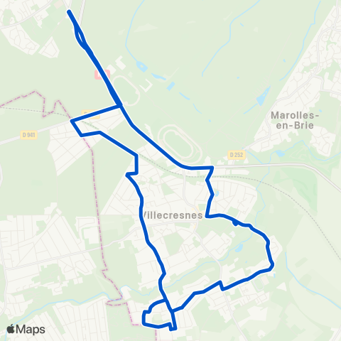 Île-de-France Mobilités Lycée Guillaume Budé <> Allée Verte map