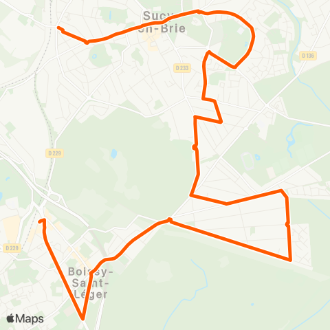 Île-de-France Mobilités Gare de Boissy-St-Léger <> Sucy / Bonneuil RER map