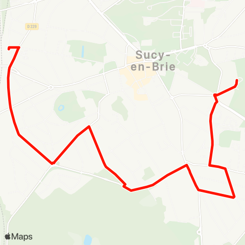 Île-de-France Mobilités Collège du Fort <> Gare de Sucy-Bonneuil map
