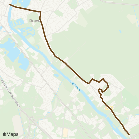 Île-de-France Mobilités Juvisy Gare rout. Seine <> Bois des Coudraies map