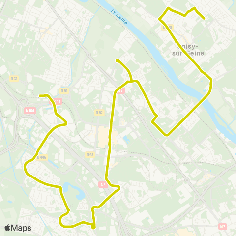 Île-de-France Mobilités Les Meillottes <> Gare de Ris-Orangis Bois de l'Épine map