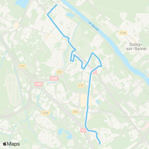 Île-de-France Mobilités Gare de Ris-Orangis Val de Ris <> Aunettes map