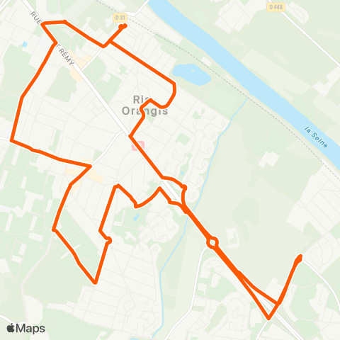 Île-de-France Mobilités Gare Ris-Orangis Val de Ris <> Gare Ris-Orangis Val de Ris map