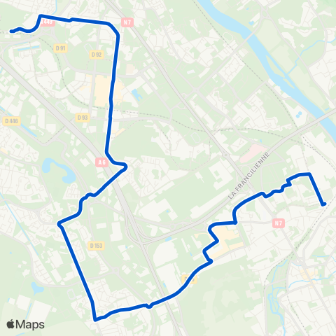 Île-de-France Mobilités Gare de Corbeil-Essonnes Zola <> Gare de Ris-Orangis Bois de l'Épine map