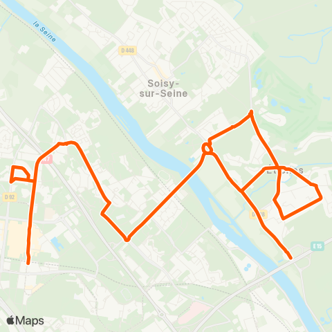 Île-de-France Mobilités Gare d'Évry-Courcouronnes <> Résidence la Vallée map