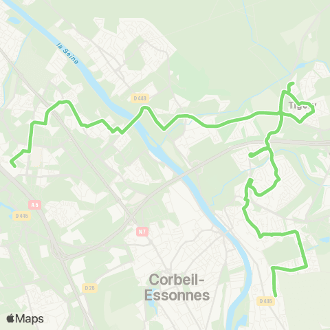 Île-de-France Mobilités Lycée Brassens <> Réservoir map