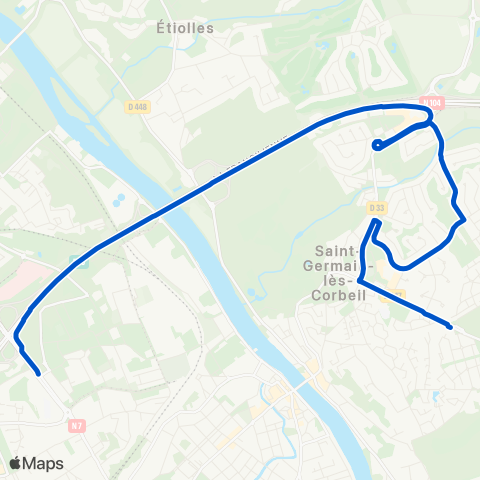 Île-de-France Mobilités Collège la Tuilerie <> Lycée Doisneau map