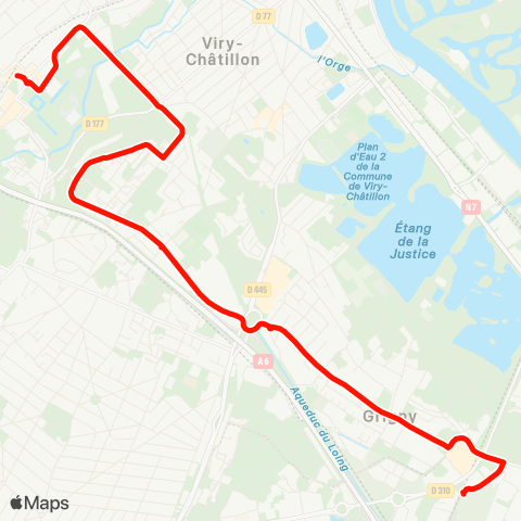 Île-de-France Mobilités Tuileries <> Gare de Savigny-sur-Orge map