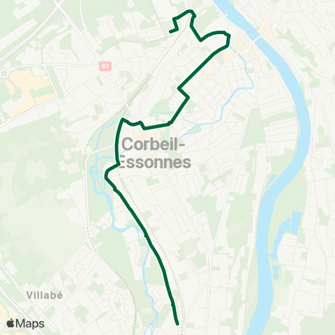 Île-de-France Mobilités Gare de Moulin Galant <> Gare de Corbeil-Essonnes Zola map