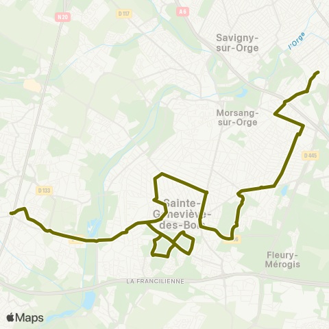 Île-de-France Mobilités Parc Leblanc <> Gabriel Fontaine map