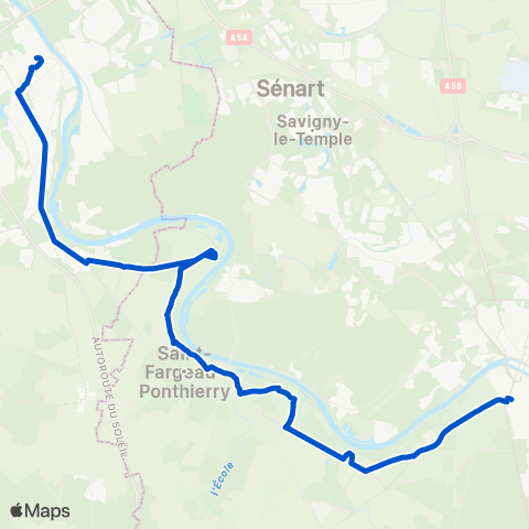 Île-de-France Mobilités Gare de Corbeil-Essonnes <> Gare de Melun map