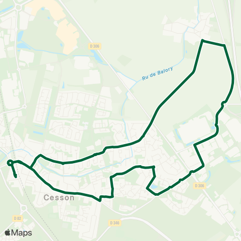 Île-de-France Mobilités Cesson Gare <> Cesson Gare map