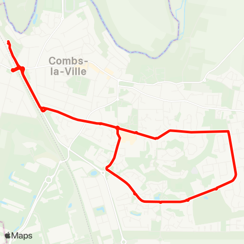 Île-de-France Mobilités Gare de Combs-la-Ville Quincy <> Gare de Combs-la-Ville Quincy map