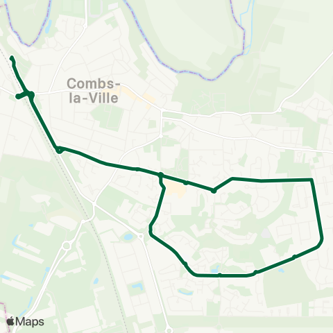 Île-de-France Mobilités Gare de Combs-la-Ville Quincy <> Gare de Combs-la-Ville Quincy map
