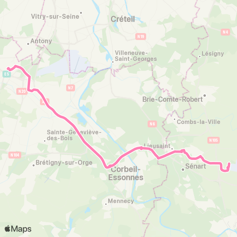 Île-de-France Mobilités Safran Montereau <> Gare de Massy Palaiseau map
