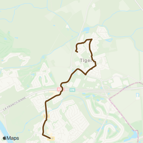 Île-de-France Mobilités Collège la Tuilerie <> Les Vignes map