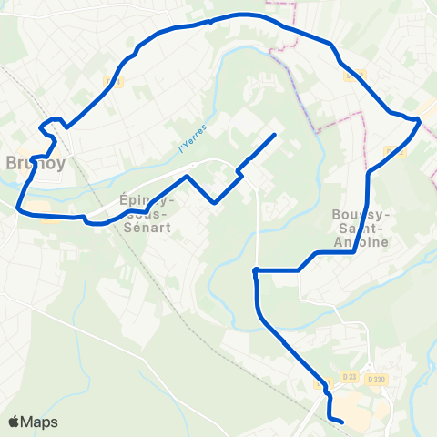 Île-de-France Mobilités Gare de Boussy St-Antoine <> Jean-Paul Sartre map