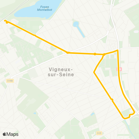 Île-de-France Mobilités Gare de Vigneux-s/-Seine <> Gare de Vigneux-s/-Seine map