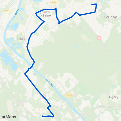 Île-de-France Mobilités Gare Routière <> Gare Routière d'Yerres map