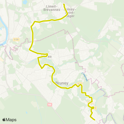 Île-de-France Mobilités Lycée Louis Armand <> Hôtel de Ville / Quincy-sous-Sénart map