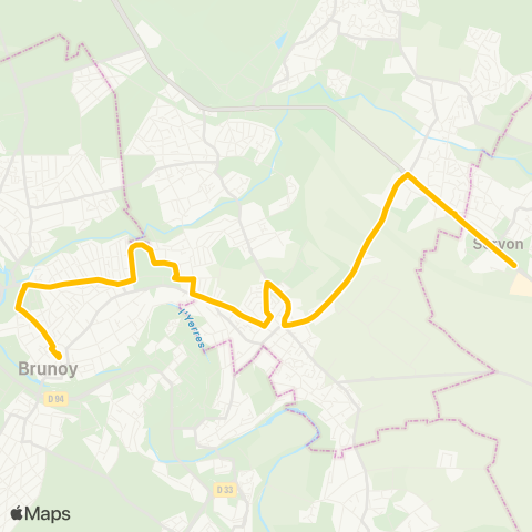Île-de-France Mobilités Aquitaine <> Gare de Brunoy map