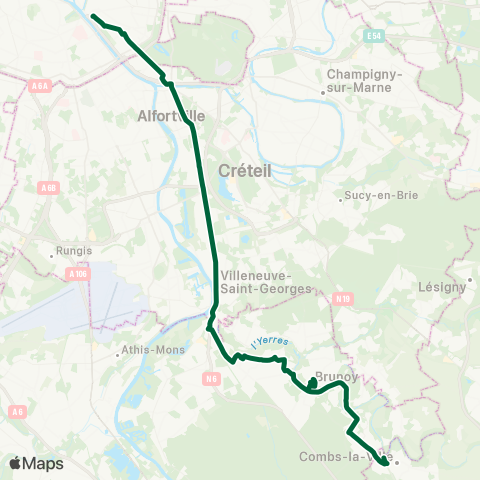 Île-de-France Mobilités Gare de Lyon / Van Gogh <> Gare de Combs-la-Ville Quincy map