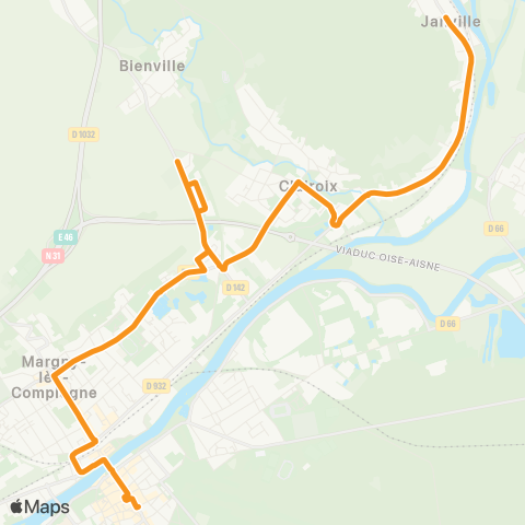 TIC - Réseau interurbain Compiègne - Janville map