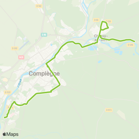 TIC - Réseau interurbain Compiègne - Choisy au Bac map