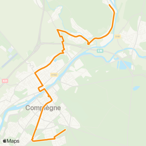 TIC - Réseau interurbain Compiègne - Janville map