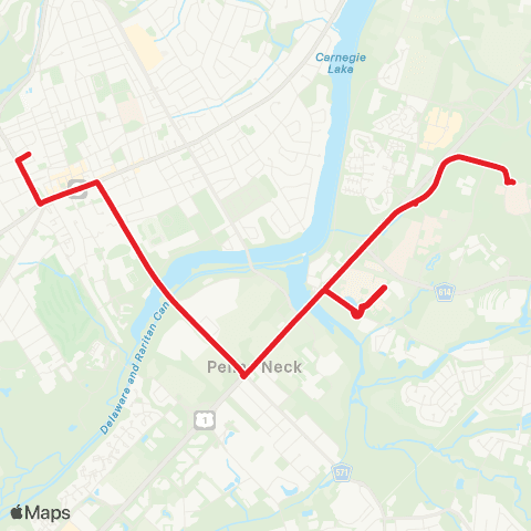 TigerTransit Merwick to Forrestal / PPPL map