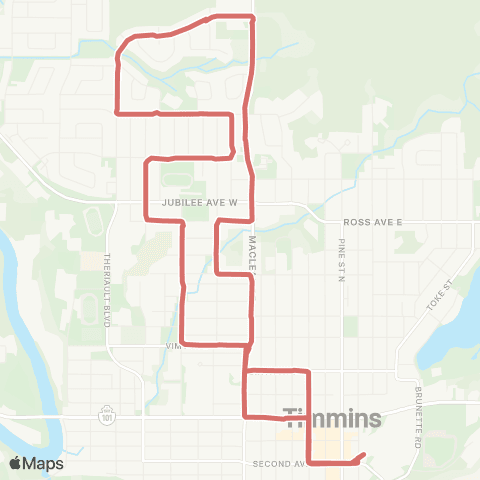 Timmins Transit Westmount map