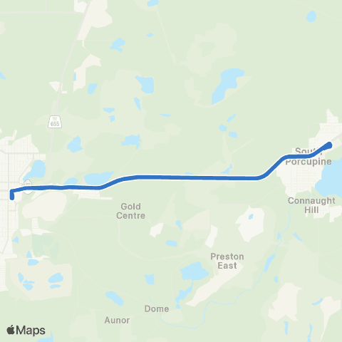 Timmins Transit Northern College Express map