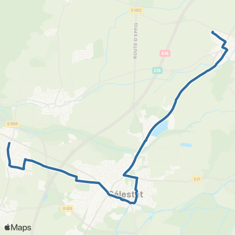 Elsa Mobilités Ebersheim Gare - Châtenois le Badbronn map