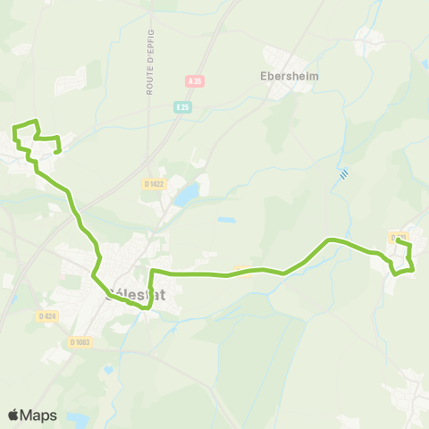 Elsa Mobilités Muttersholtz Hilsenheim - Scherwiller Gare map
