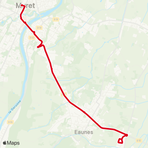 Tisséo Muret Gare SNCF - Parvis / Eaunes ZAC du Mandarin map