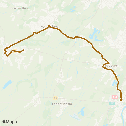 Tisséo Muret Gare SNCF - Cimetière / St-Lys ZA du Boutet map