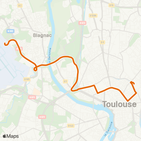 Tisséo Navette Aéroport map