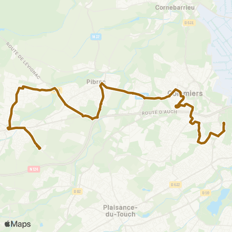 Tisséo Colomiers Ramassiers Gare SNCF / Léguevin Collège map