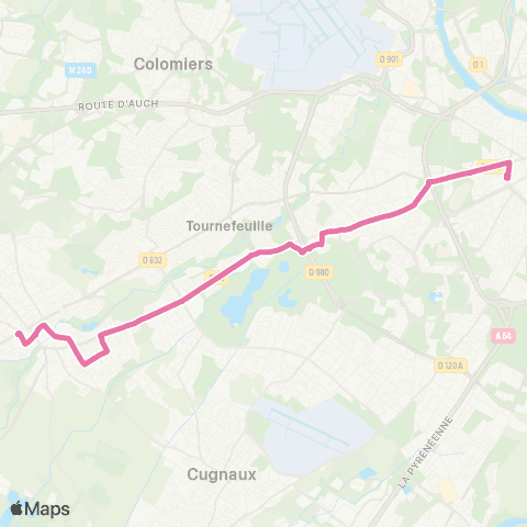 Tisséo Arènes / Plaisance Monestié map