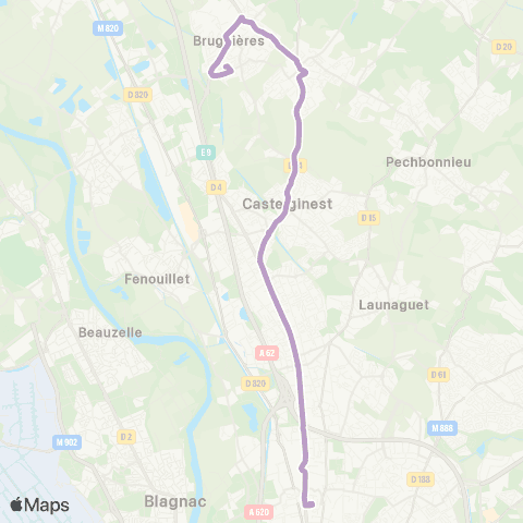 Tisséo La Vache / Bruguières Verger map