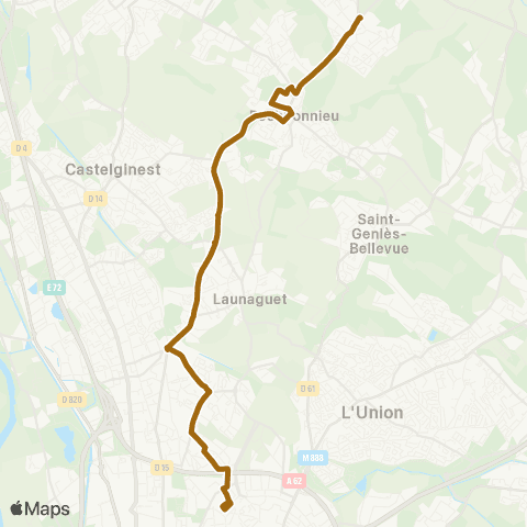 Tisséo Borderouge / Montberon map