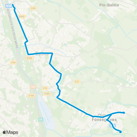 Tisséo Balma - Gramont / Fonsegrives Collège map